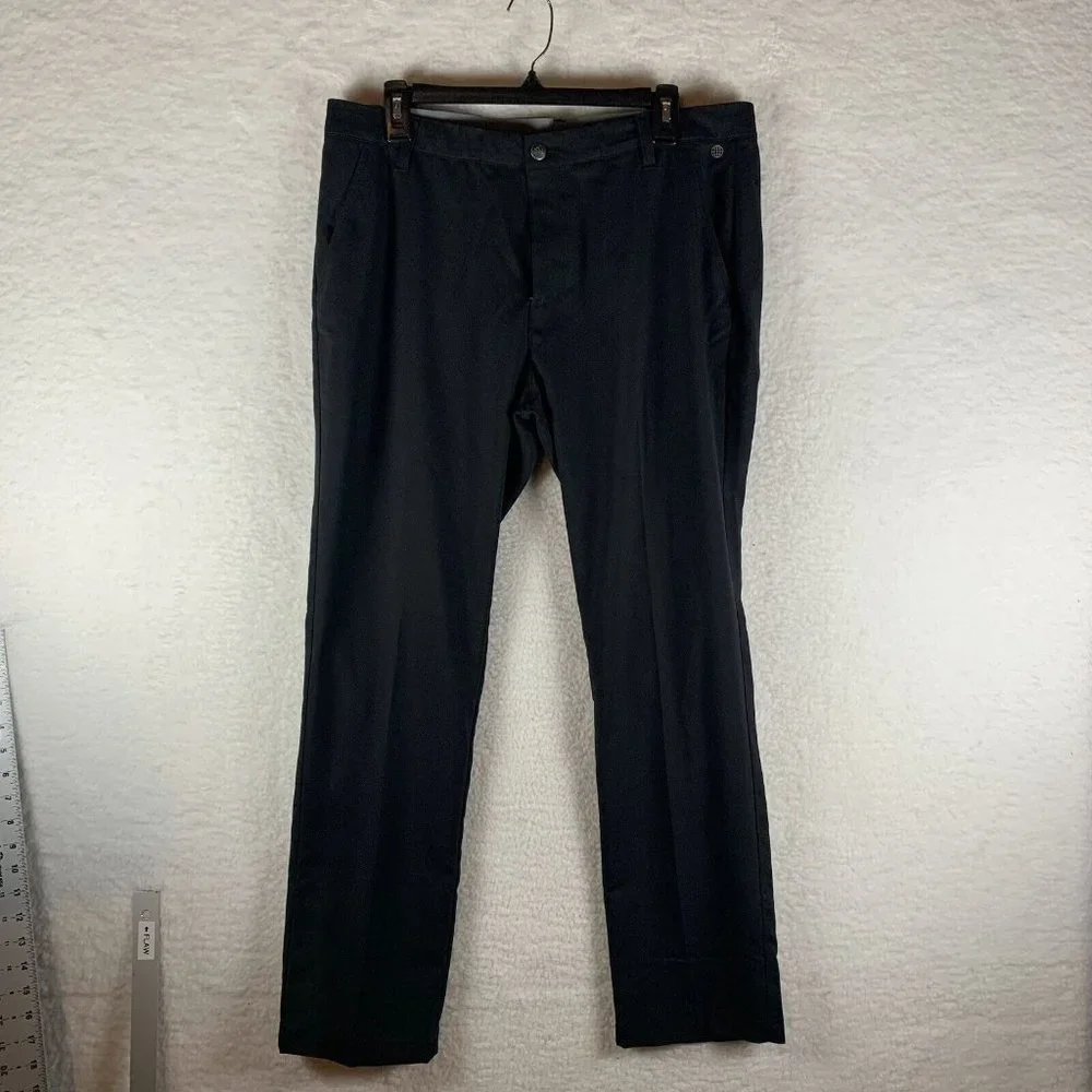 Adidas Pants Mens 34 x 30 Black Straight-Leg Slash Pockets Mid-Rise Classic 6767